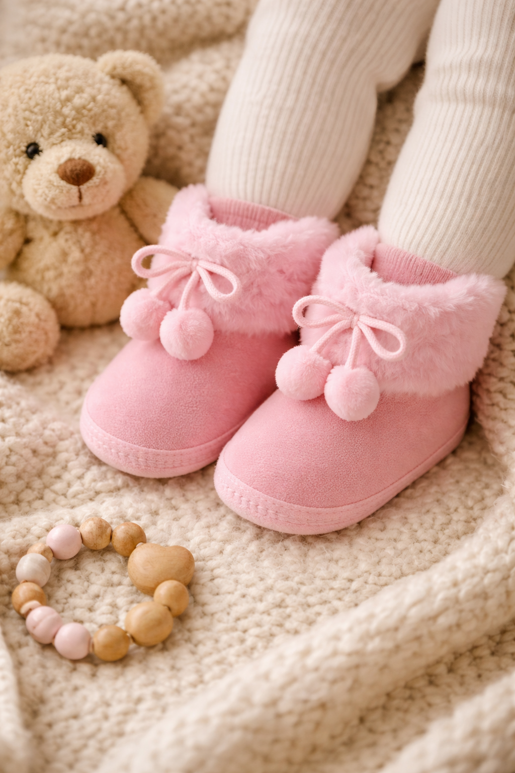 Chaussons bébé rose | Semelle Souple
