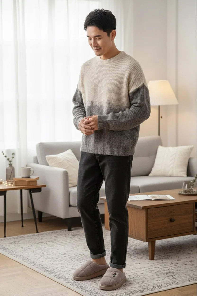 Chaussons marron clair fourrés laine Homme | Fourrés