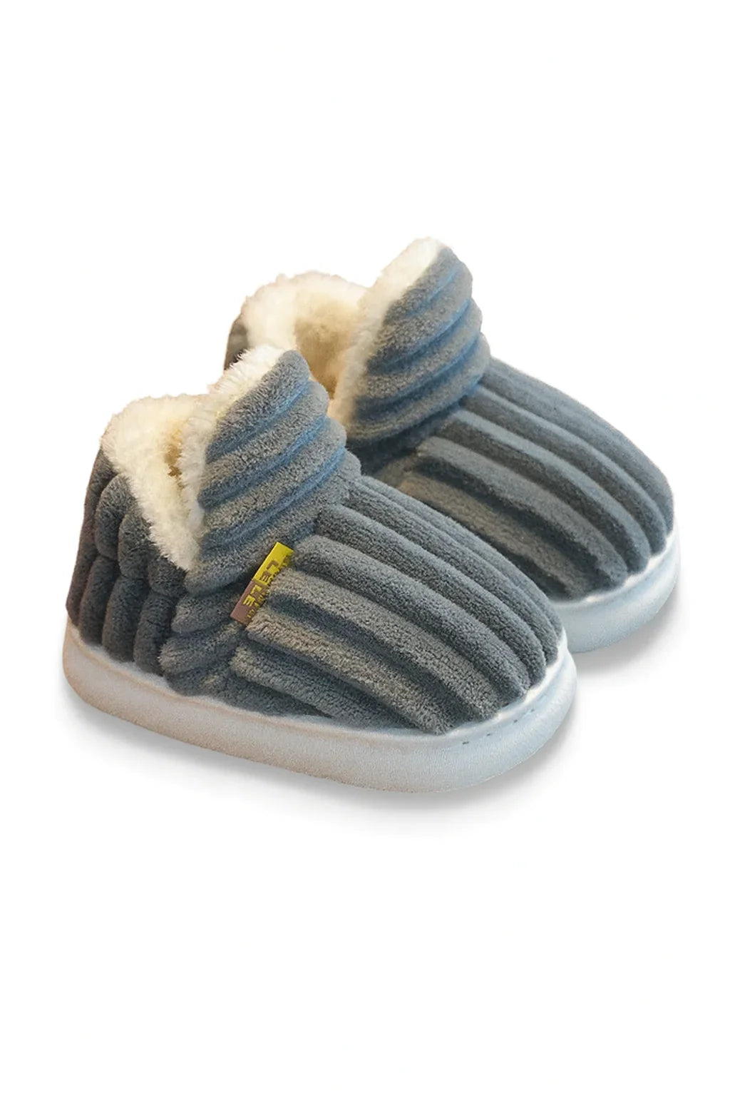 Chaussons moumoute gris bébé | Semelle Souple