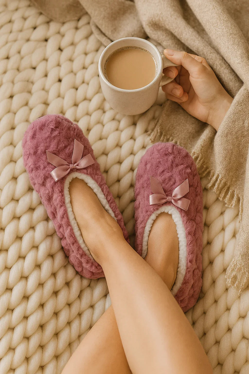 Chaussons noeud rose ballerine | Semelle Souple