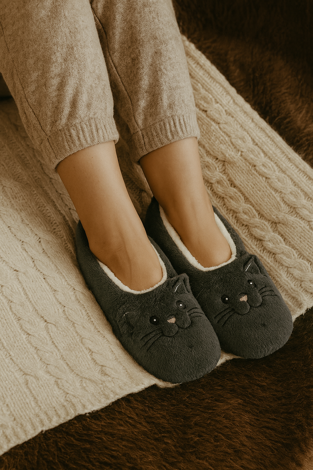 Chaussons ballerine Gris | Semelle Souple