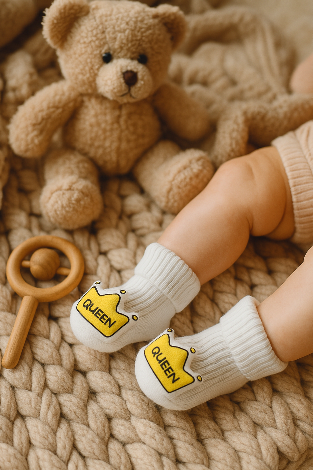 Chaussettes bébé fille blanc | légères & antidérapantes