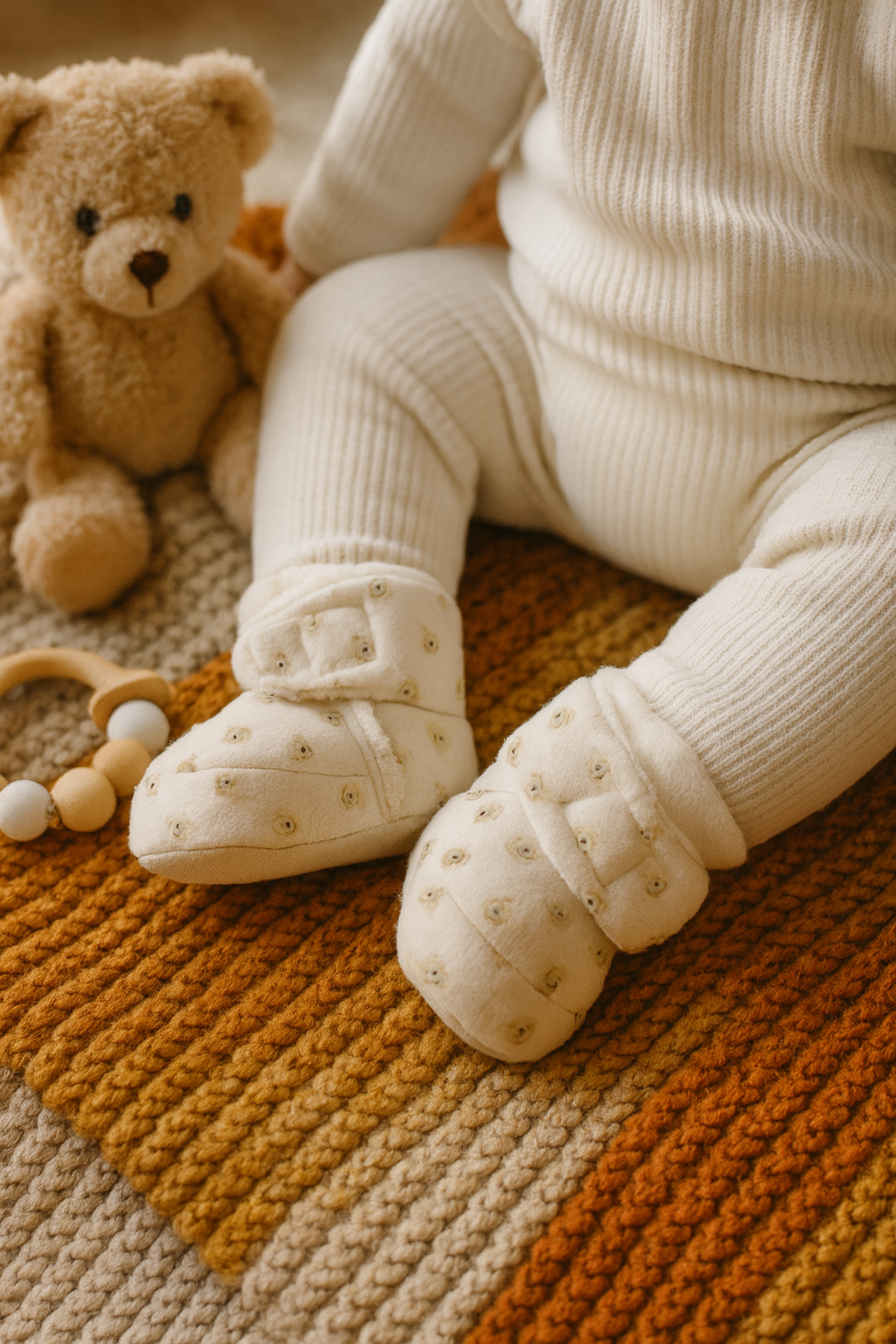 Chaussons blanc bébé | légères & antidérapantes