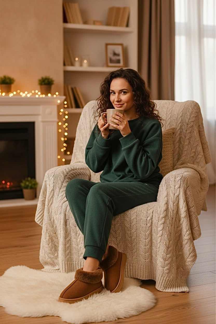 Chaussons bottines marron fourrés Femme | Fourrés