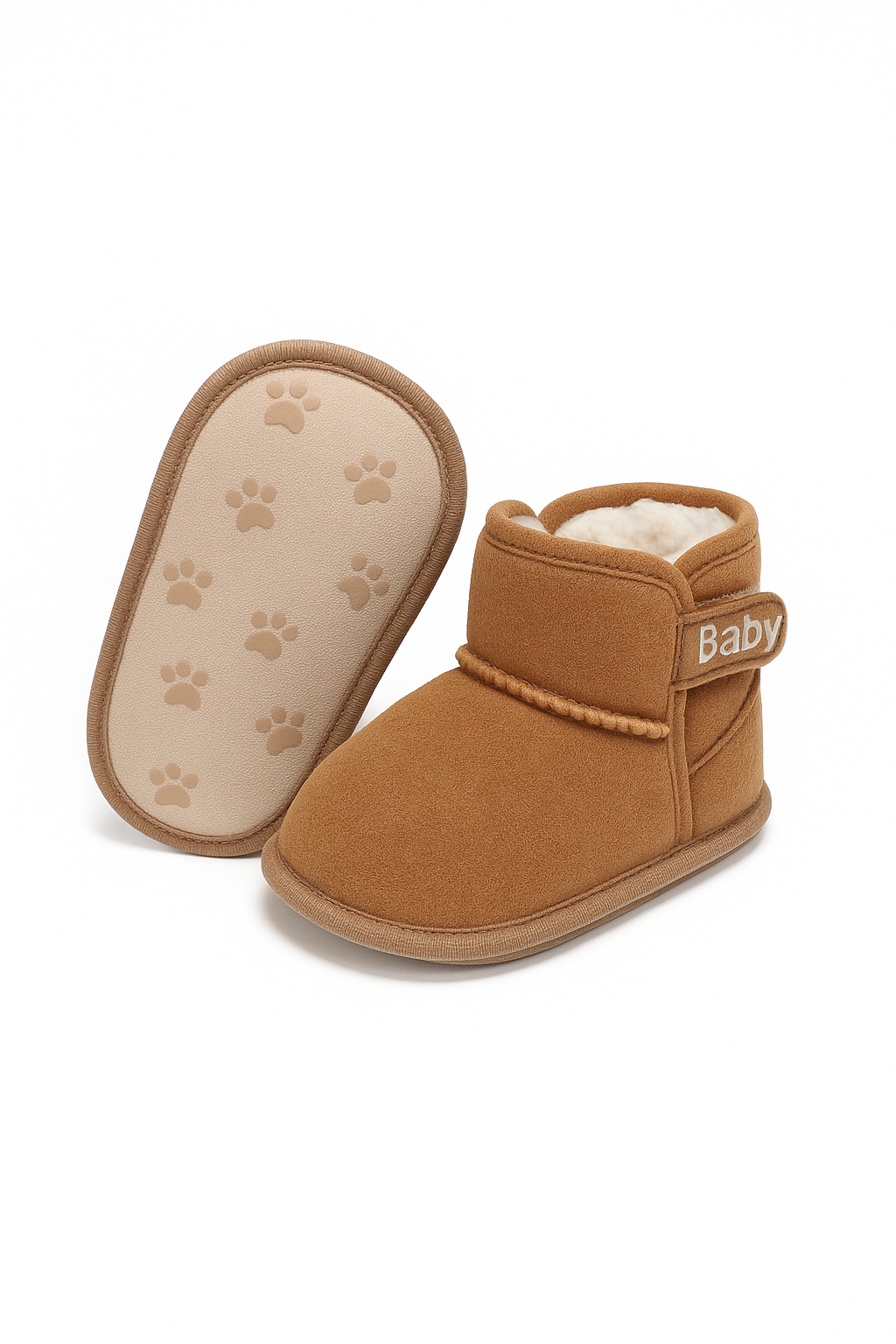 Chaussons extérieur marron bébé | Confortables & Antidérapants