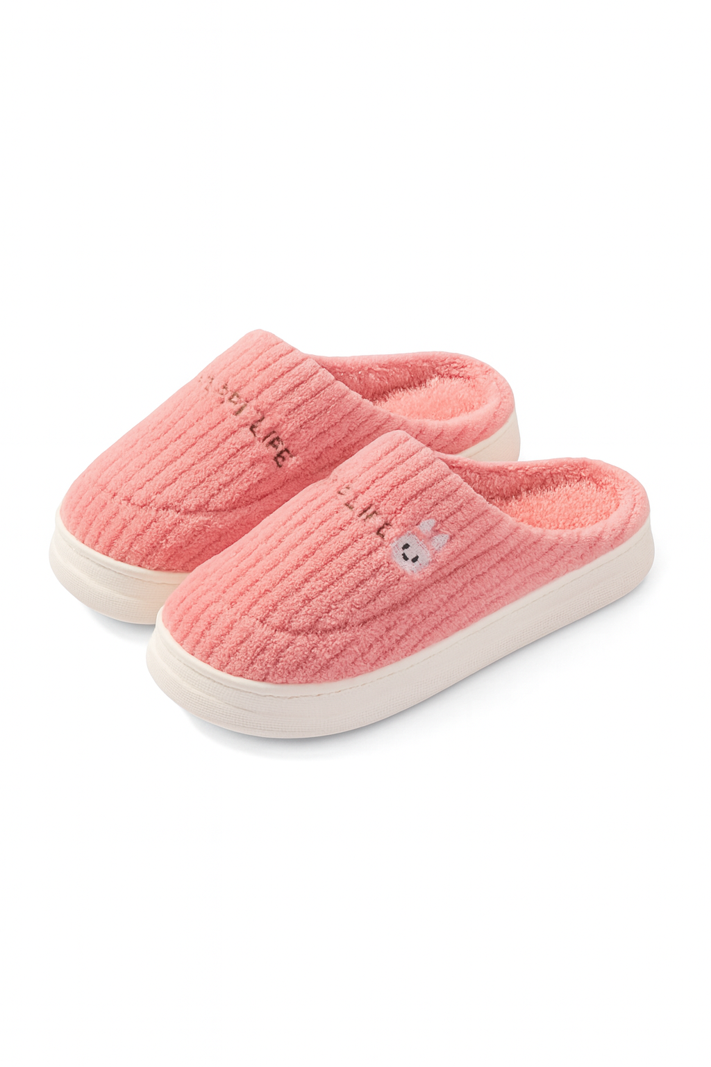 Chaussons femmes rose plateforme | Fourrés & confortable