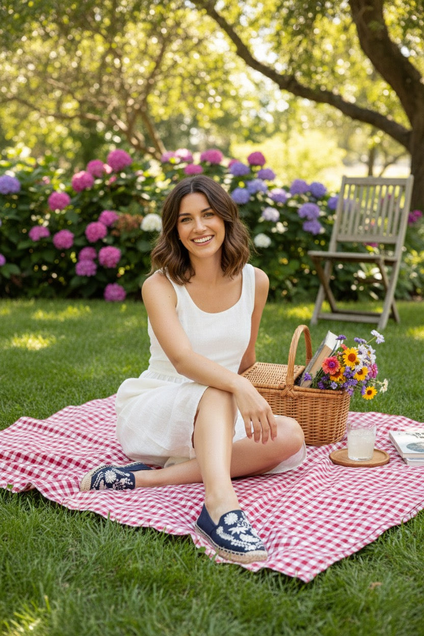 Espadrilles femme chic bleu semelle souple