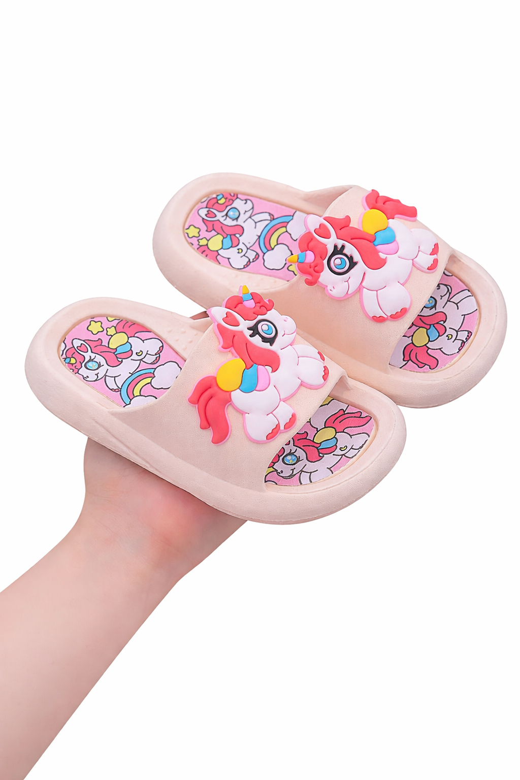 Chaussons licorne rose enfant  | Confortables & Antidérapants