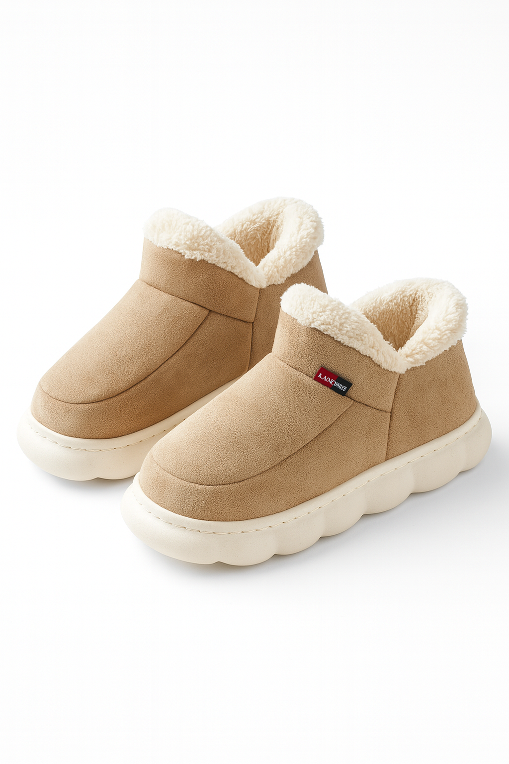 Pantoufles bottes femme beige | Confortables & Antidérapants