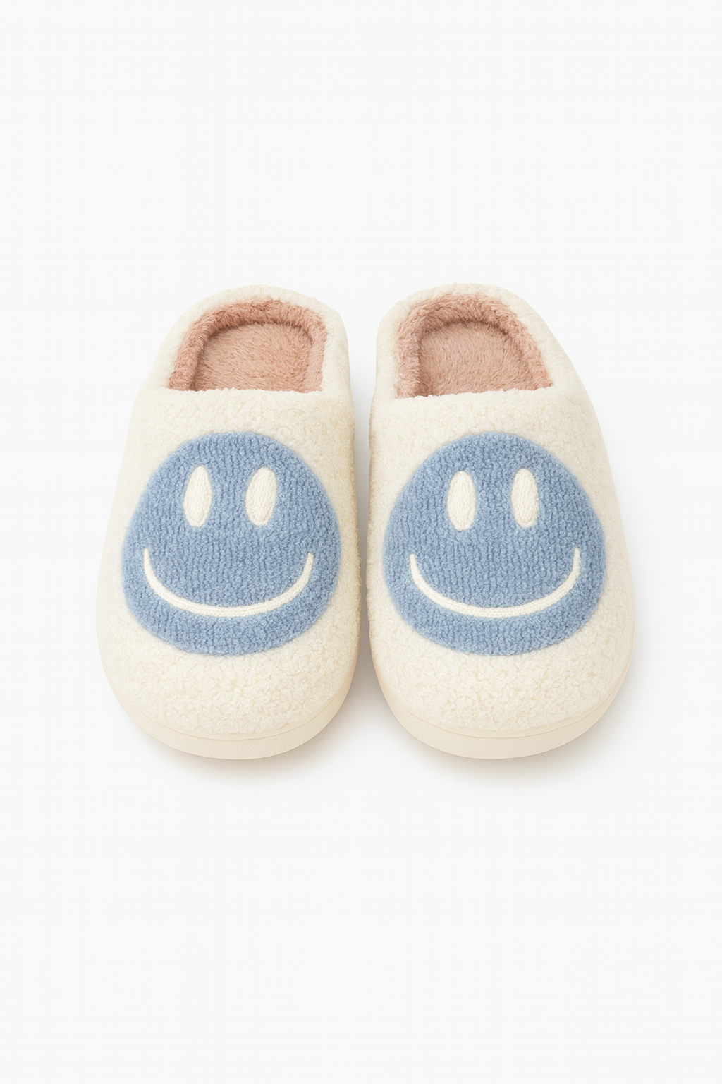 Pantoufles cocooning blanche et bleu Homme | Fourrés & confortable