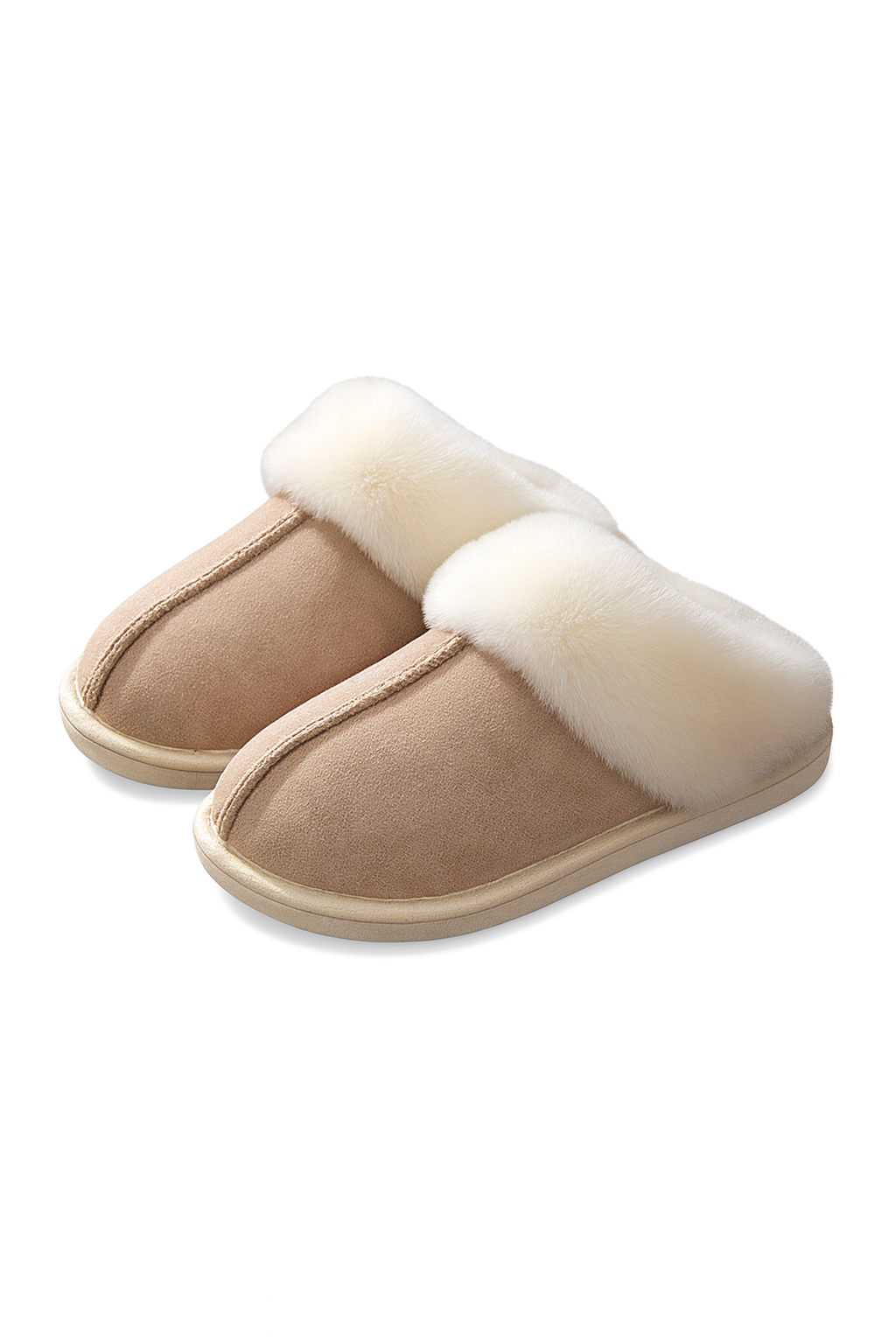 Pantoufles maison Femme beige | Fourrés